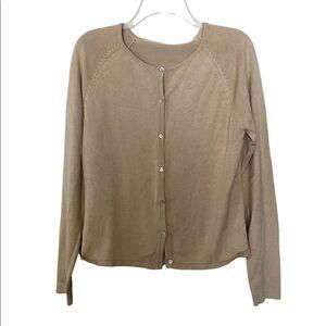 Gold Long Sleeve Button Down Cardigan